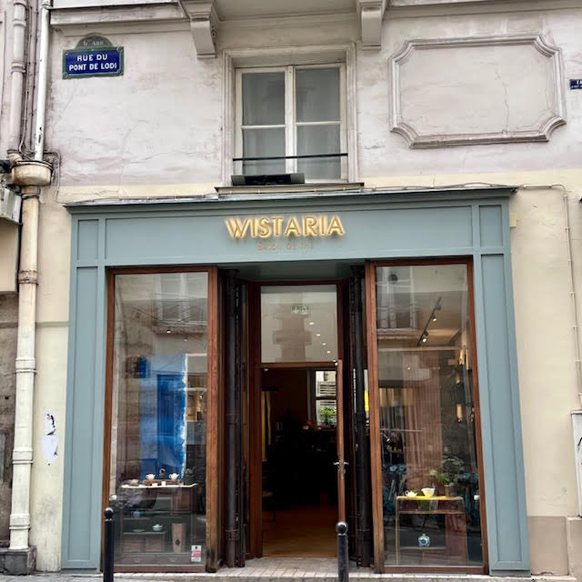 Exterior of Wistaria Paris Tea House on Rue du Pont de Lodi