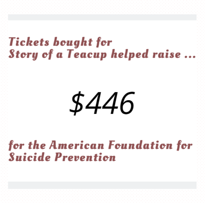 Power of CommuniTEA demonstrated by raising $446 for the American Foundation for Suicide Prevention